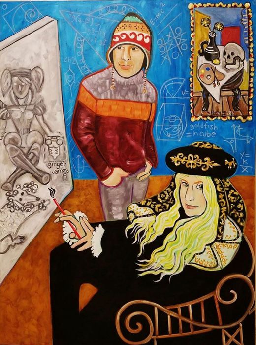 Artist and Model with Equations