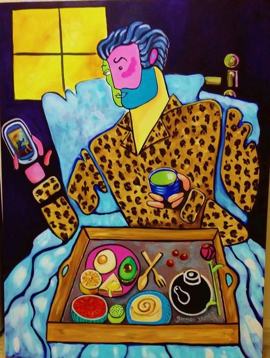 Artist and Model, Breakfast in Bed