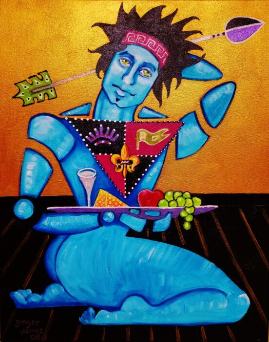 Blue Geometric Cupid